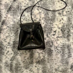 il Bisonte Black Leather Drawstring Bag